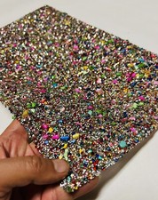 Crystal Hot Fix Iron on Fuchsia , Purple Red Green Rhinestone Mesh Heat Transfer