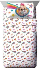 JOJO Siwa FULL Bed Sheet Set 4pc Dream Big SPARKLE Rainbows Hearts Pink Girls Sh
