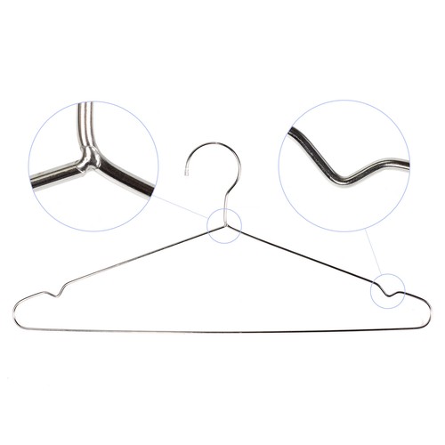 100Pcs Strong Metal Hangers Heavy Duty Stainless Steel Coat Hanger Non