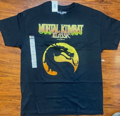 NWT-MORTAL KOMBAT Klassic Logo Officially Licensed Black Adult T-Shirt