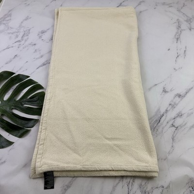 Lauren Ralph Lauren Waffle Knit Woven Blanket Full Queen 90x90 Cream Ecru Cotton