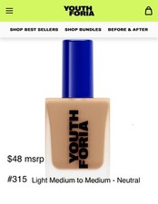 Youthforia Date Night Skin Tint Serum Foundation, Light-Medium Coverage 315
