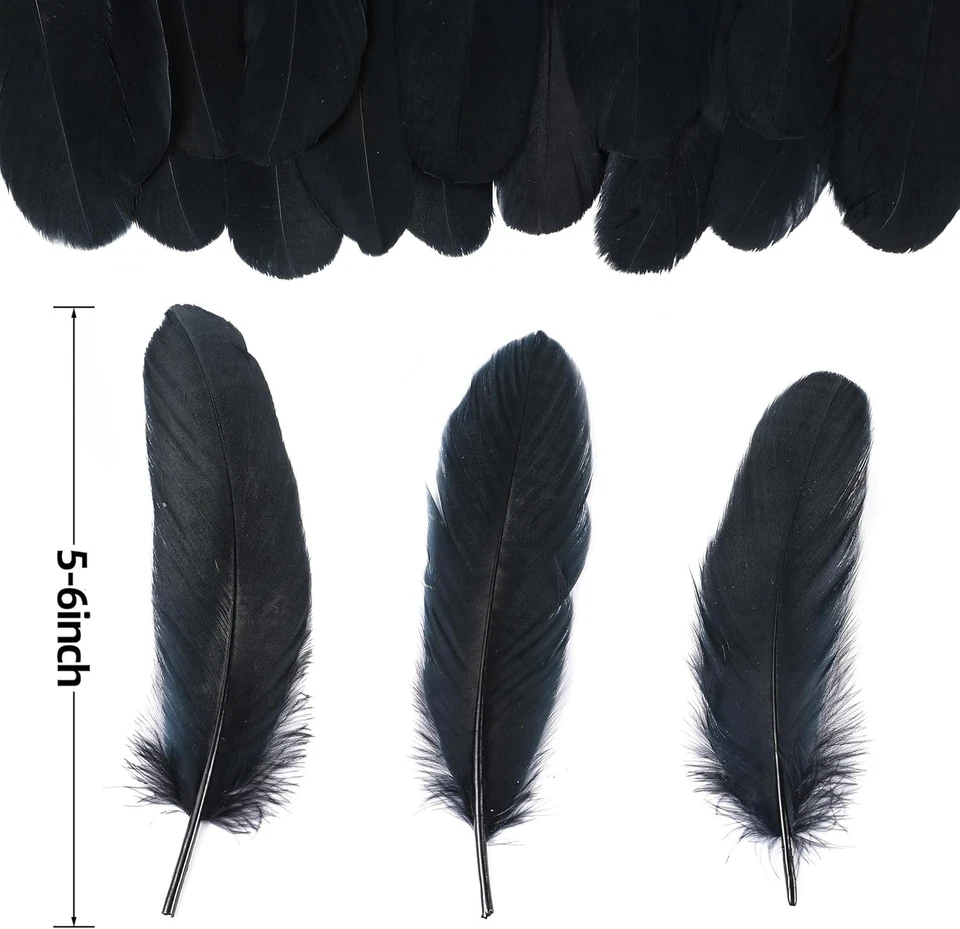 200 Pcs Goose Feathers for DIY Crafts Costume Cosplay Wings Home Party Decor - Image 3 of 3