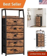 Versatile 5 Drawer Dresser with Sturdy Steel Frame - Perfect for Bedrooms  More