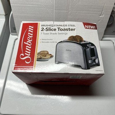 Sunbeam 2 Slice Wide-Slot Toaster - Brushed Stainless Steel TSSBTRSB04 Open Box