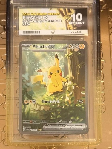 Pikachu Ex 276/217 Ascended Heros Ace 10 Perfect Subgrades