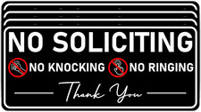 4Pcs No Soliciting Sign for House Front Door, 3X7 Inch Self-Adhesive No Soliciti
