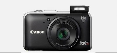 Canon PowerShot SX230 HS Black 12MP 14x Optical Zoom GPS 1080p English