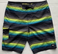 O  Neill Surf Striped Board Shorts Mens 34 Swim Trunks