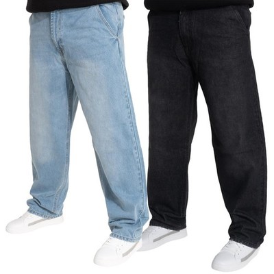 Enzo Herren Baggy Jeans Baumwolle Loose Fit Wide Leg Hose Pants