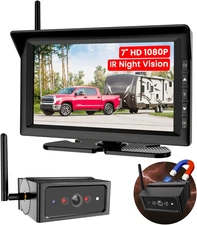 Magnetic Wireless Backup Camera for Rvs and Trailers No-Installation - 7" HD 108