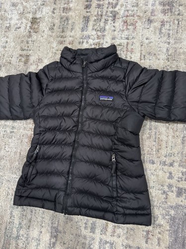 Patagonia Kids Puffer Jacket Size XS 5-6 Down Sweater Insulated Zip Up Black - Picture 2 of 16
