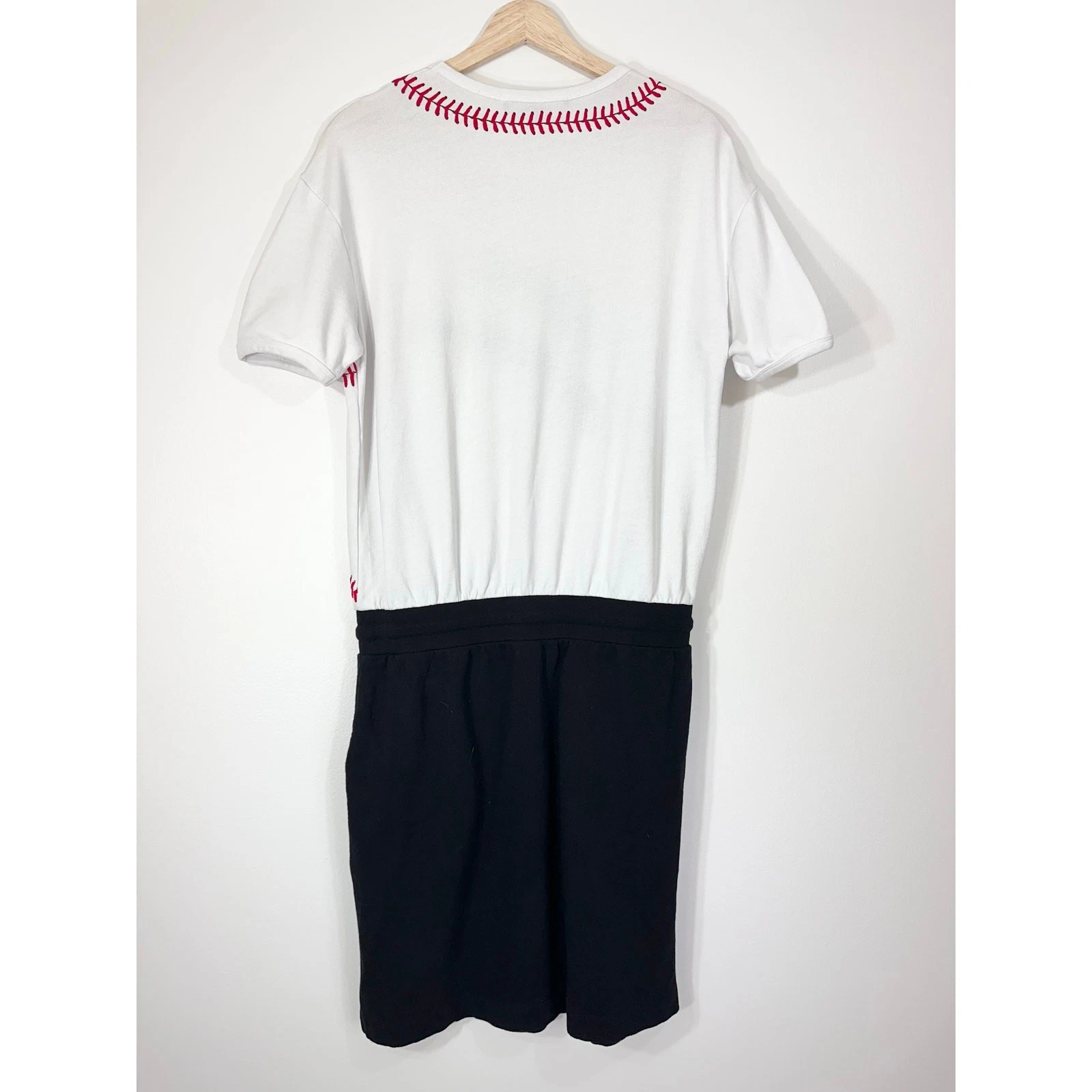 RARO Love Moschino Abito da Baseball Mini Novità Paillettes Nero Bianco TG 10