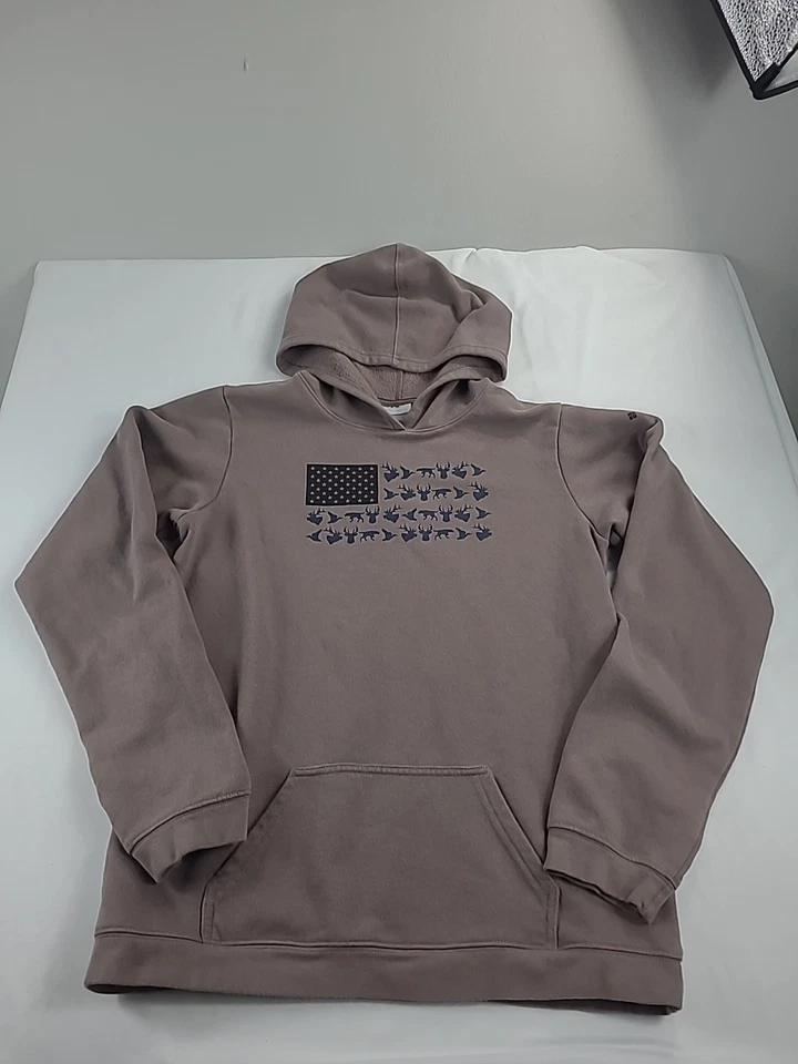 Sudadera con capucha Columbia PHG para niños Bandera de EE. UU. Caza Marrón Azul talla XL (18/20) Foto 2 de 4