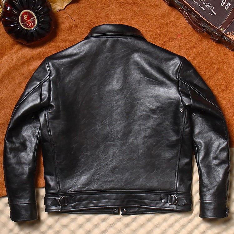 Mens Vintage Style 1930s Motorcycle Jacket – Waxed Horsehide