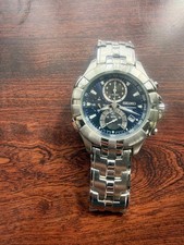 Seiko 7T92-0AG0 Chronograph Men's Watch Stainless Steel Black Used