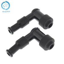 Motorcycle Spark Plug Boot Cap Cover Resistor LB05F 90 Degree For ATV Snow 2pcs