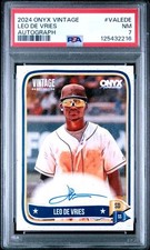 LEO DE VRIES 2024 Onyx Authenticated Vintage Baseball Blue Ink Auto PSA 7 POP 2