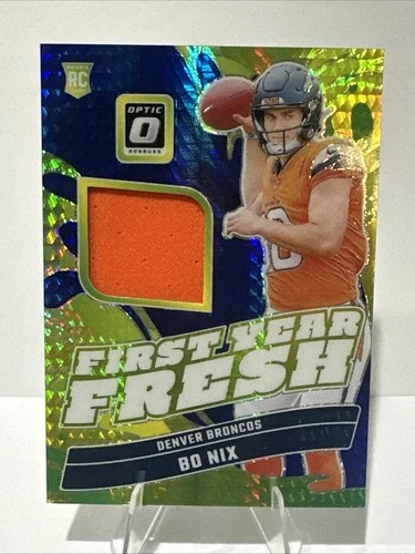 2024 Panini Donruss Optic - First Year Fresh Bo Nix #FYF-BNX Blue Hyper Prizm RC