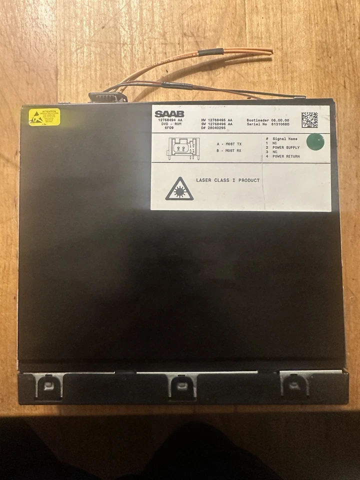 REPRODUCTOR DE DVD SISTEMA DE NAVEGACIÓN GPS SAAB 9-3 12768494 Mapas Troncal 2005 2006 EXC+++ genuino Foto 2 de 3