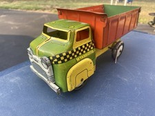 Vintage Wyandotte Pressed Steel Manual Bed Dump Truck 1940s Taxi CheckeredNICE
