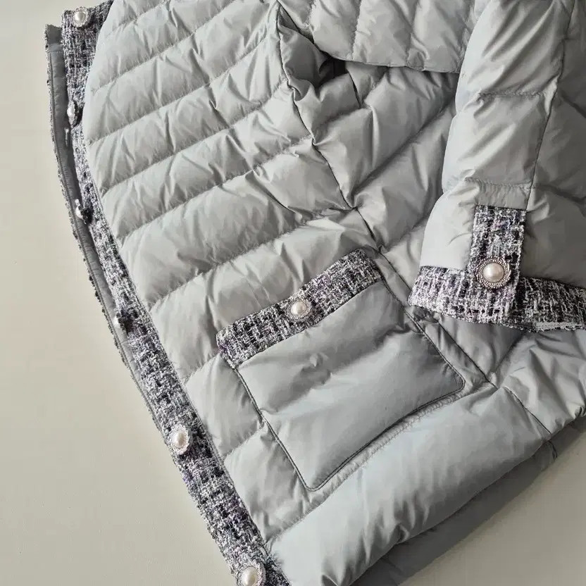 Tweed Down Padding Jacket Lightweight & Warm - image 1