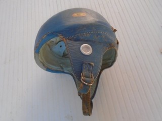 Ancien CASQUE BOL de MOTO SUPER CHAMPION 62 Manufacture MUSSIDAN années 50/60