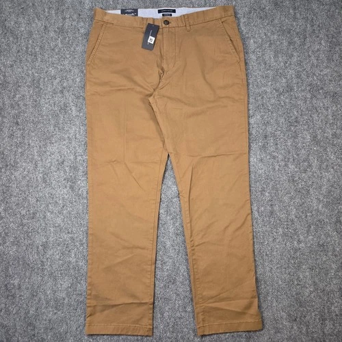 NWT Tommy Hilfiger Pants Mens 36x32 Custom Fit TH Flex Chino Brown Straight Slim