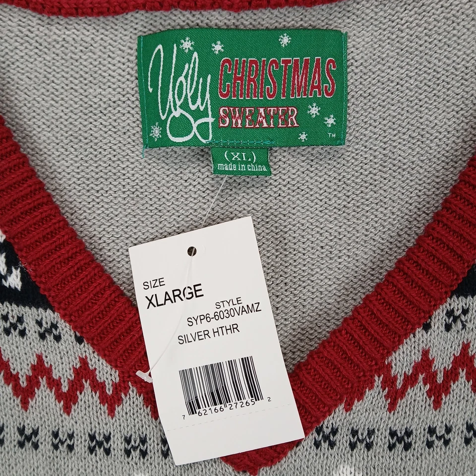 Feo Navidad Suéter Chaleco Adulto XL Cumpleaños Niño Jesús Retro Vacaciones Navidad Nuevo Foto 3 de 4