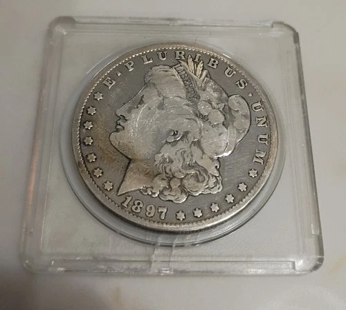 1897 o Morgan Silver Dollar. VG Detail. Fine Collectible Coin .90 Silver