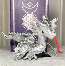 Sand Filled Silver Dragon Super Cute & Shiny! Sparkling And Fun! Beautiful!