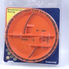 Constructive Eating Plate - Orange - Made in USA - Feed Kids Creatively - New