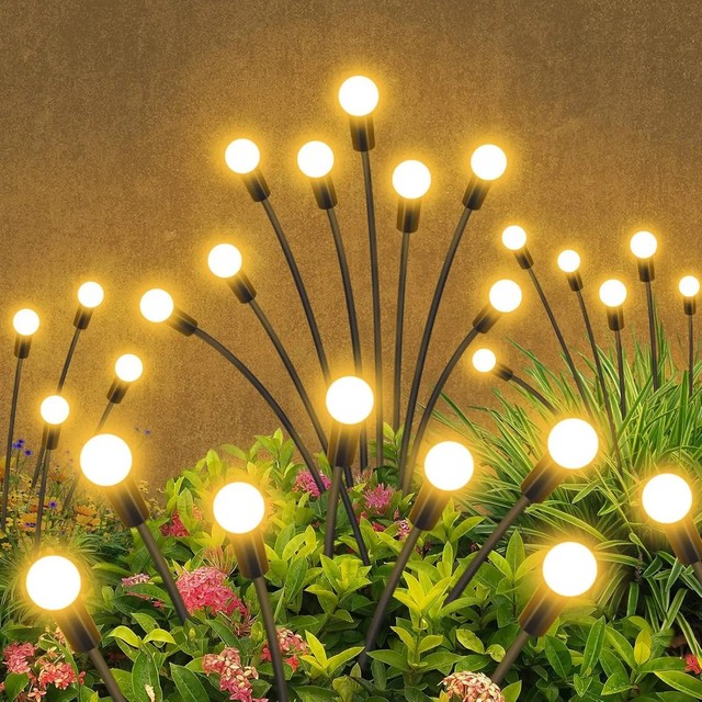 Solar Firefly Swaying Garden Lights Yard Pathway Decor