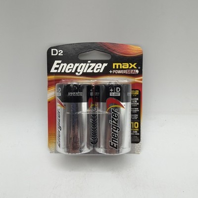 Energizer Max D D2 1.5V Alkaline Batteries + Powerseal 1 Pack 2 Batteries