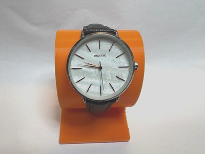 Parfois Women s Quartz Watch   White Mother of Pearl Dial, Black Leather Strap