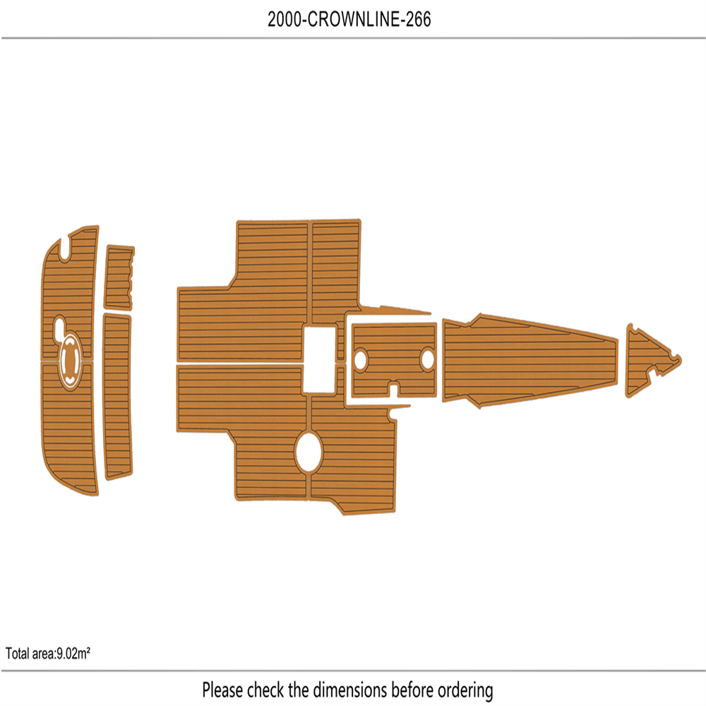 2005 Crownline 266 Swim Platform Cockpit EVA Foam Teak Deck Flooring Mat