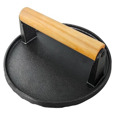 Smash Burger Press 6.9'' Round, 2.2 lb Heavy-Duty Cast Iron Hamburger Smasher ...