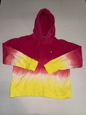 Tommy Hilfiger Sport Hoodie Womens M Tie Die Yellow To Pink 100 Cotton