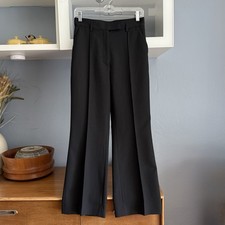 Acne Studios Black Wide Leg Flared Trouser Pants Wool Blend Size 36