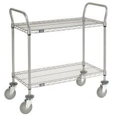 Nexel Utility Cart w/2 Shelves Poly Casters 1200 lb. Capacity 42"L x 21"W x