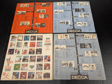Lot of 4 Vintage Decca Records 12" Company Inner Sleeves for 33 RPM Rock Jazz