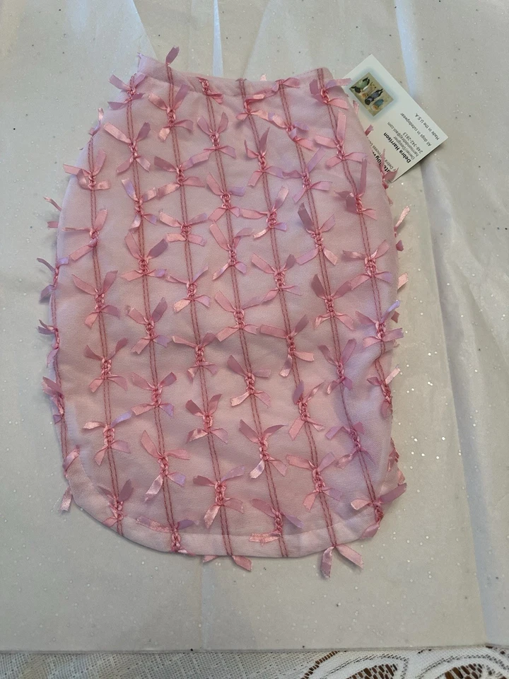 New Dog designer Pink Bows Dress Lined Cotton/ Polyester Fabric - Image 2 of 4