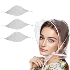 eMKay®  3 Clear Plastic Rain Hood with Visor & Tie Foldable Reusable Waterproof