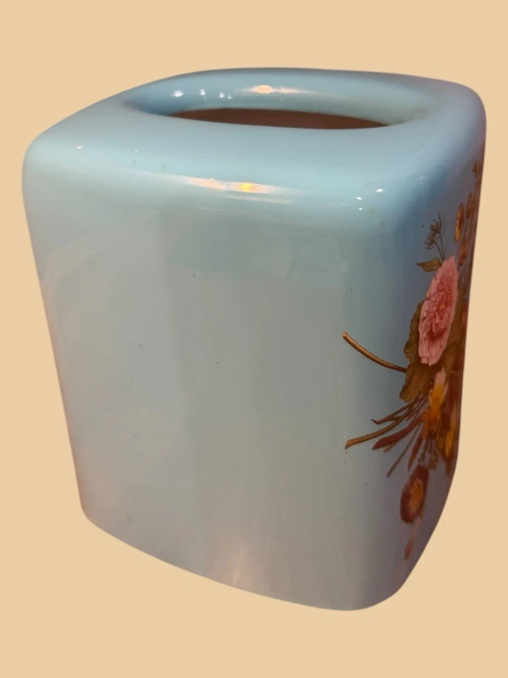 CUBIERTA CAJA PAÑUELO FLORAL AZUL SIN MARCA MERCADO DE FLORES diseño decoración del hogar casa de campo Foto 3 de 4