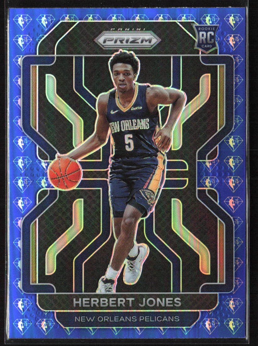 2021-22 Prizm NBA 75th Anniversary Blue Diamond Prizm #329 Herbert Jones RC