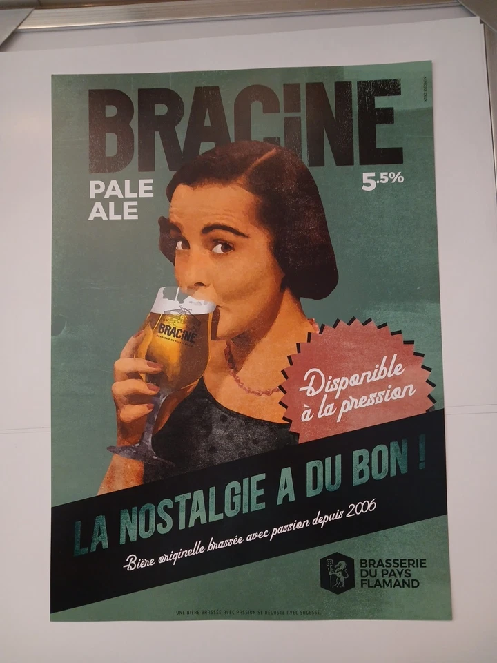 AFFICHE : BRACINE PALE ALE la nostalgie a du bon !! / Br. du Pays Flamand - Photo 1/1