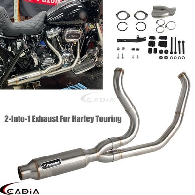 2-into-1 Full Complete Exhaust System For Harley Touring FLHR FLHT FLHX FLTR 17+