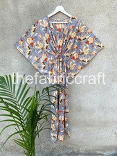 Bohemian Long Kaftan Dress – Floral Print Loose Fit Loungewear