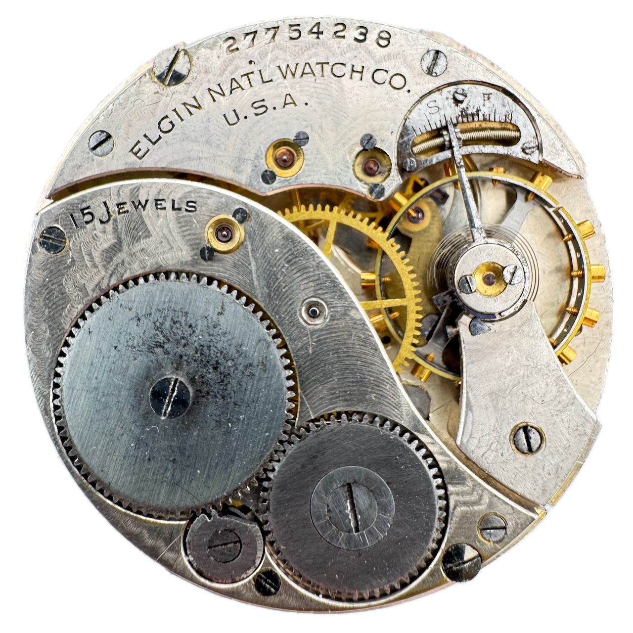 1925 Elgin 15 Jewel Antique Mechanical Pocket Watch Movement 315 USA 12s