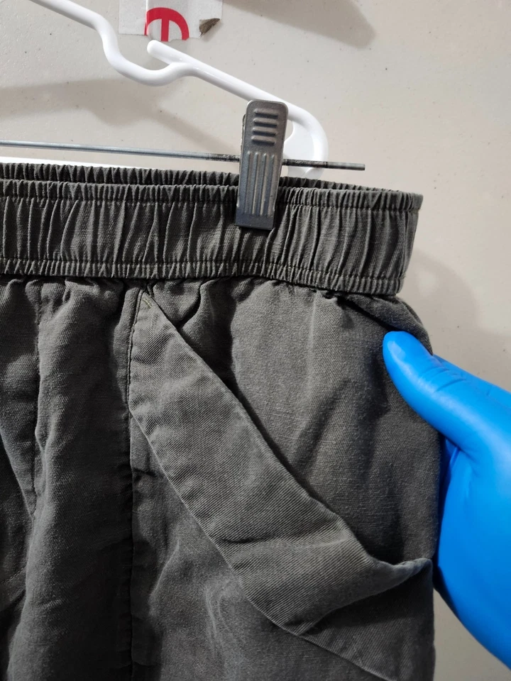 Pantalones Cortos Vuori Para Mujer M Caballetes Sarga Pullón Cintura Elástica Lyocell Mezcla de Lino 3" Foto 4 de 4